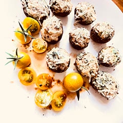 I added goat cheese, shallot, sherry, and basil to the filling. So delicious!