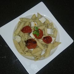requires more than 45 min to cook, tomato takes 30 min to cook, it came out not bad.
please pay attention to salt, the sauce came out salty as it has parmesan in it and the recipe say to add pasta water that already contains salt