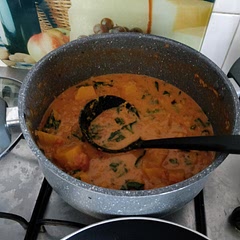 I used pumpkin instead of sweet potato since my partner can't eat it, soooo good!