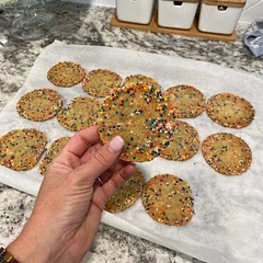 Subbed vanilla extract for the almond! Quick and easy, can easily change the sprinkle colors for holidays. 