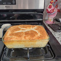 I cut the peaches smaller so they are bite-size. If it's still jiggly in the middle, it needs more time. I use a toothpick to test. Love this recipe!
