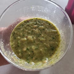 I used collard greens instead of spinach. Pretty yummy combo!
