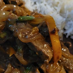 like in the picture I added sesame seeds and green onions, its pretty easy and good