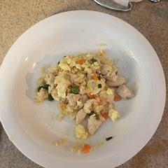 This was very delicious. I added 1 boneless chicken thigh for extra protien. I had fresh carrots left over so chopped those up finely and add them instead of frozen. My husband said it taste just like the resturants, I prefer this over the resturants. it just has more flover. I did add salt and pepper throughout the cooking process.