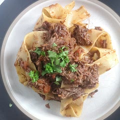 Absolutely amazing, one of my favourite recipes ever. Took around 6 hours in the slow cooker, worth every second.