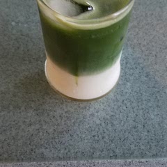 The matcha tea mixed with the milk is bland as I expected, it tasted pretty bitter until I added some honey to sweeten it, I would suggest just using sugar instead though or mixing the honey with the matcha/water to dissolve first instead of what I did which was mix it in over the ice it clumped at the bottom. Overall it's a decent drink.
