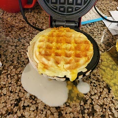 definitely a learning curve with how much to put in the waffle iron! but delicious none the less!