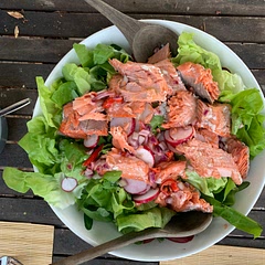 Made it with butter lettuce. Probably go for a spicier green next time. Really good dressing!