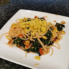 Wow! Did not expect much but this was so good. 
I used homemade vegan parmesan and substituted white wine with lemon juice/water mix.