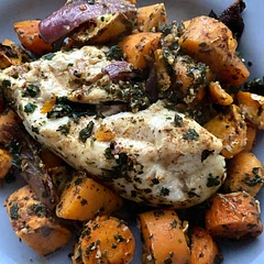 The chicken took a little longer to cook than was in the recipe but we used quite big pieces of chicken breast