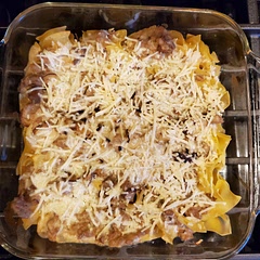 Used 1 cup 1% milk and 2 Tbsp flour in place of soup.
