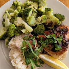 You'll want to lay in a winter supply of butter for this! I used arugula to garnish and served with basmati rice and garlic lemon broccoli.