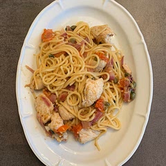 Super simple and very tasty. Will be a go to for my family! As you can see I added chicken which worked very well.