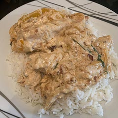 Measurements given wasn’t enough to get a lot of creamy sauce so I will amend for next time.  Still tasted delicious.