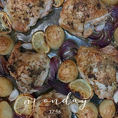 Super tasty and easy, potatoes came out perfect and the chicken was delicious with squeezed out with the roasted garlic, onions and lemons.