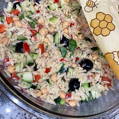 This salad is amazing. I usually use store bought Greek dressing for pasta salads but making it was so worth it! Left out the feta to make it vegan. Great recipe!