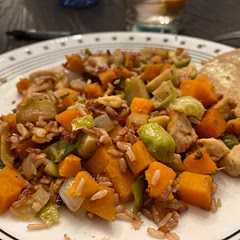 Swapped the almonds for walnuts, swapped the chicken broth for whiskey made it amazing.

Next time I’ll swap the chicken for hot Italian sausage.