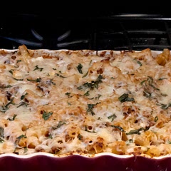 This was delicious! I subbed the ricotta cheese for goat cheese and the Parmesan/mozzarella mix for the store brand shredded Italian cheese blend.