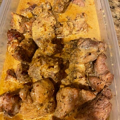 Made with pasta, and steamed broccoli as another reviewer mentioned. YUMMY! I bought the “club pack” of chopped pork chops which was about 3.5lbs of meat, so I doubled up on the ingredients to ensure plenty of “sauce”, glad I did!