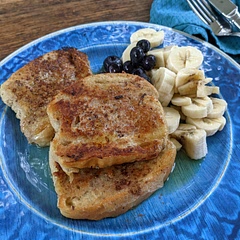 Amazing! I used thick cut bread. It was crispier than regular french toast in the outside, gooey on the inside. Highly recommend!!