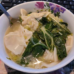 I used scallions instead of leeks and bok choy for the greens!