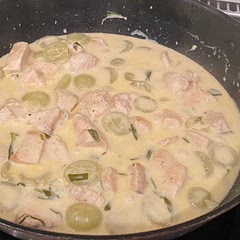 Need cornflour. Added white grapes and Dijon mustard yum