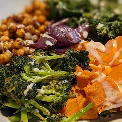 Overall this was a pretty good dish.  I prefer my sweet potatoes to be a little crispier so I'll probably roast them a little differently next time.   I think with a few modifications based in personal taste this could be a great meal!