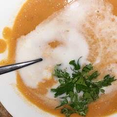 I add coconut cream at the end. Also, I didn't used all the 7 cups that was recommended I only used 4 cups because we don't like water soups.