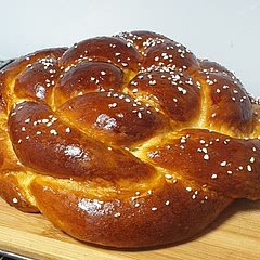 Best challah I ever made. I add a bit more sugar, than in original recipe, a s it was holiday version . Perfection!