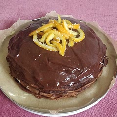 Lovely crepe cake I made for my dad's 60th birthday. With all the cooling times and doing stuff in-between, it took me 4 hours in one morning. I would recommend cooling the pastry cream for an hour in the freezer to cut cooling time.