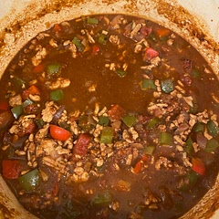 I used lean ground turkey because it’s what i had. Use reg ground turkey or beef next time.