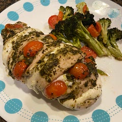 This was so pretty! And yummy too! I used cherry tomatoes because that’s what I had on hand.