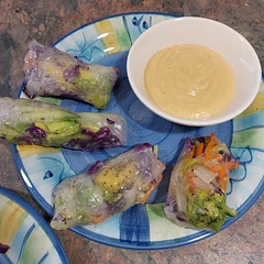 More flavour needed in sauce. Pan-fried the rolls which didn't pan out.
