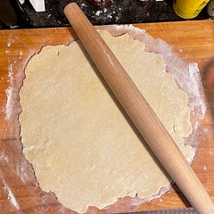 This is my preferred pie dough. It rolls really easily! Using the food processor makes it super fast. My dough is never quite as yellow as the website shows but it still tastes good and rolls well! The author is the one who originally did the vodka crust, but he explains in the post that it’s really not necessary, and just using ice water is sufficient.