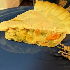 I sauteed all the veggies and chicken plus 1 cup of diced potatoes until they were fork tender. Then took veggies/chicken out of pot and made roux.