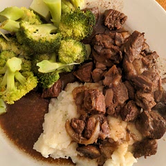 First time in my new-ish dutch oven. A big hit! Served mine with mashed potatoes and steamed broccoli. Yum!