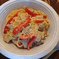 This meal was very tasty. I marked it as bland but it was still quite flavourful (if that makes sense). I made it with maple breakfast sausage links (because that's what I had). It really brought out the maple flavour in the meal. Very tasty!