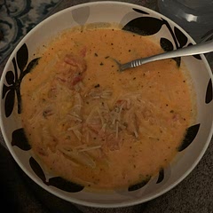 Delish!! I keep going back for more. I would not do it in one pot, it took about an hour even with us making the base while cooking the noodles.