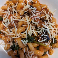 Excellent! A different flavor and a new pasta shape to remember it! All in one pot.