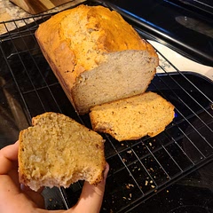 I've made a lot of banana bread and muffins but this one is the best! Crisp on the outside, and super moist on the inside. An hour is a long time to bake but the deliciousness is worth the wait!