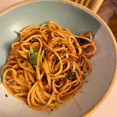 Lots of flavor between the olives, capers, and anchovies! Comes together quickly and is a good pantry pasta recipe to have on hand. The parsley is key as a nice fresh bite!