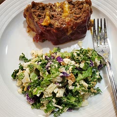 The whole family loved this one. I fired bacon and mixed it into the meatloaf. Also paired it with the creamy dill pickle salad. One of my new favorite dishes.