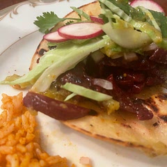 I’m vegan, family’s not. So I made two batches, one as recipe calls, and the other I sub’d pre-cooked beets for the chicken. Amazing! And my family loved the chicken! Added cilantro and radishes to both.