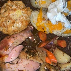 It was amazing and juicy! The fresh Rosemary and lemon is TO DIE FOR! The potatoes are flavorful since they’re mixed and put together and not just plain baked potato throughout. The kids love it!