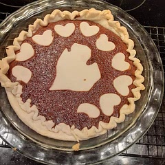 This is close to my recipe, but I used pre-made pie crust. It was sweet and fudgey. A real sweet treat