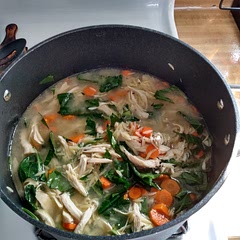So yummy! Lemons definitely as you plate. Really easy in the crockpot