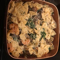 Added sweet Italian sausage and shrimp