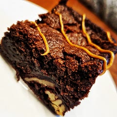 Best brownie recipe ever! 
I veganised mine by using 9tbsp aquafaba instead of the eggs and using Vegan chocolate 😃
I also made a separate batch with candied pecans and walnuts - delicious!