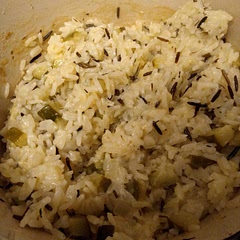 Used whatever rice was in the cupboard and baked rather than on the hob, but still turned out well.