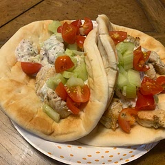 We were short on time, so I did a quick marinade without the yogurt and air fried the chicken. It was a hit with both kids and myself.